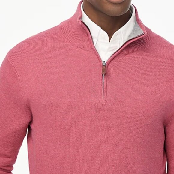 ♻️Crew Cotton half-zip sweater Size Large FLAWED - Picture 3 of 12